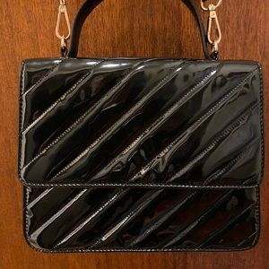 Forever 21 Patent Black Crossbody tote